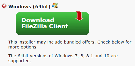 FileZilla Windows client